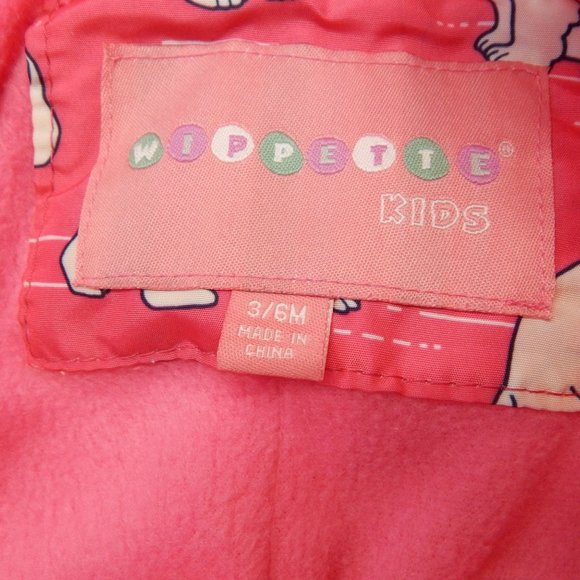 Wippette Girls Pink Polar Bear Snow Suit Footed and Hooded Size 3 to 6 Months - Picture 7 of 11